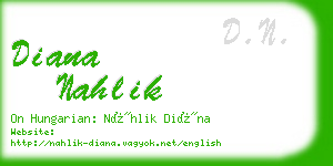 diana nahlik business card